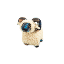 Trstopper in Form eines Schafs mit karierten Fen und Hrnern