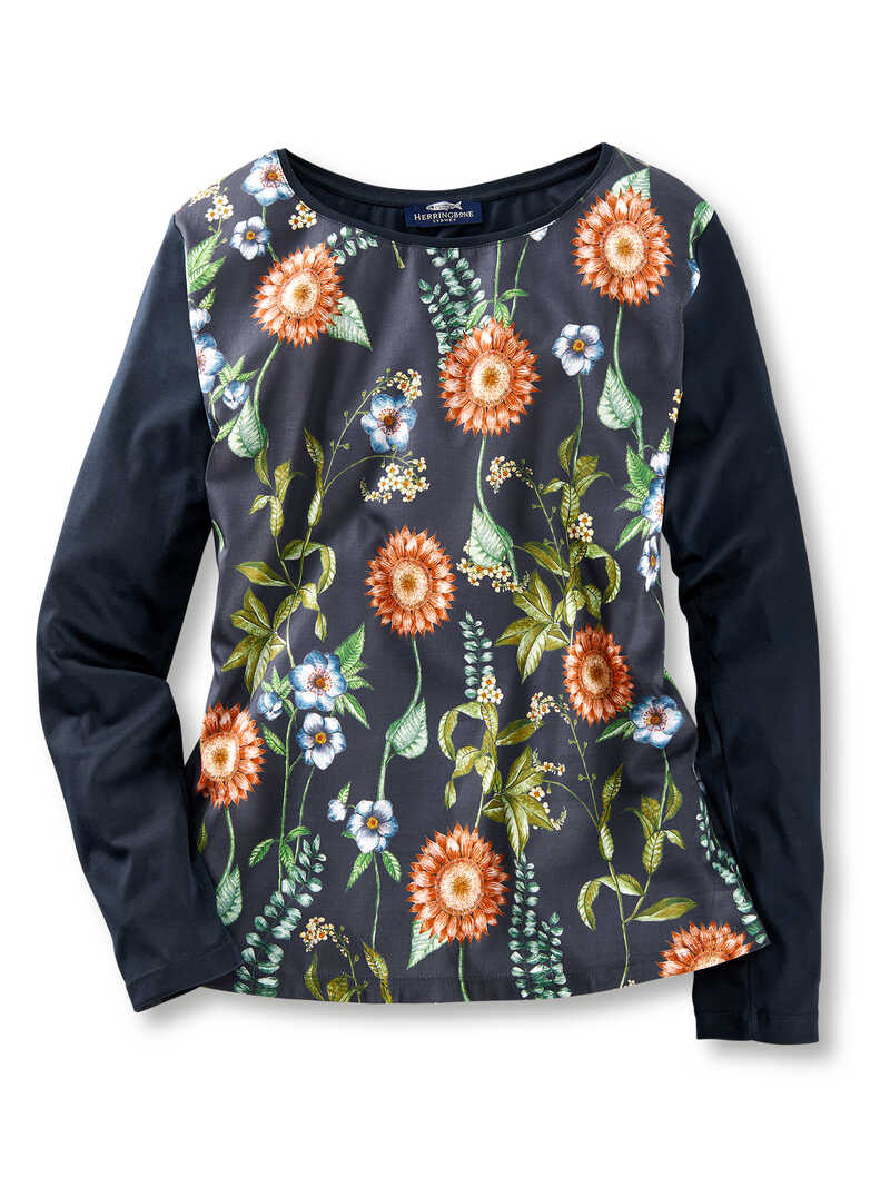 Damen-Shirtbluse mit Blüten-Print