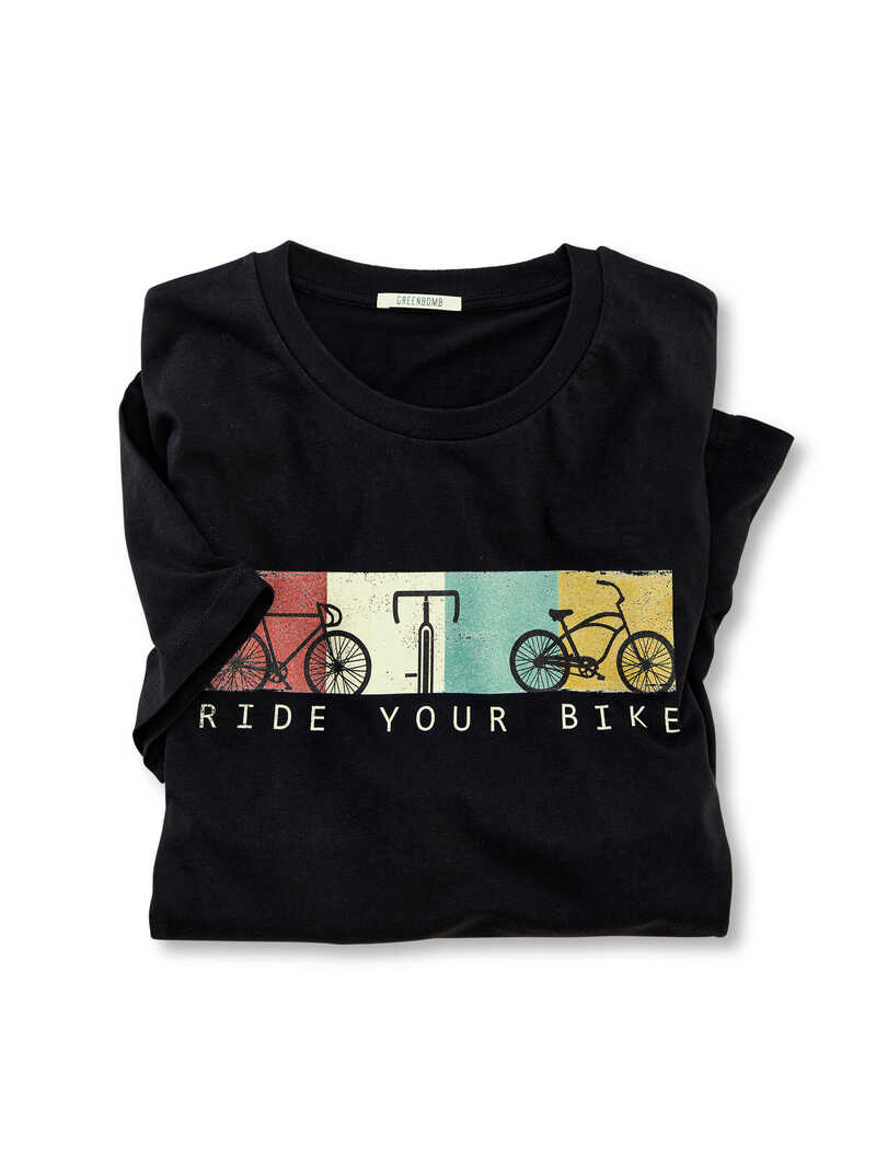 Herren-Print-Shirt Ride your Bike aus Bio-Baumwolle