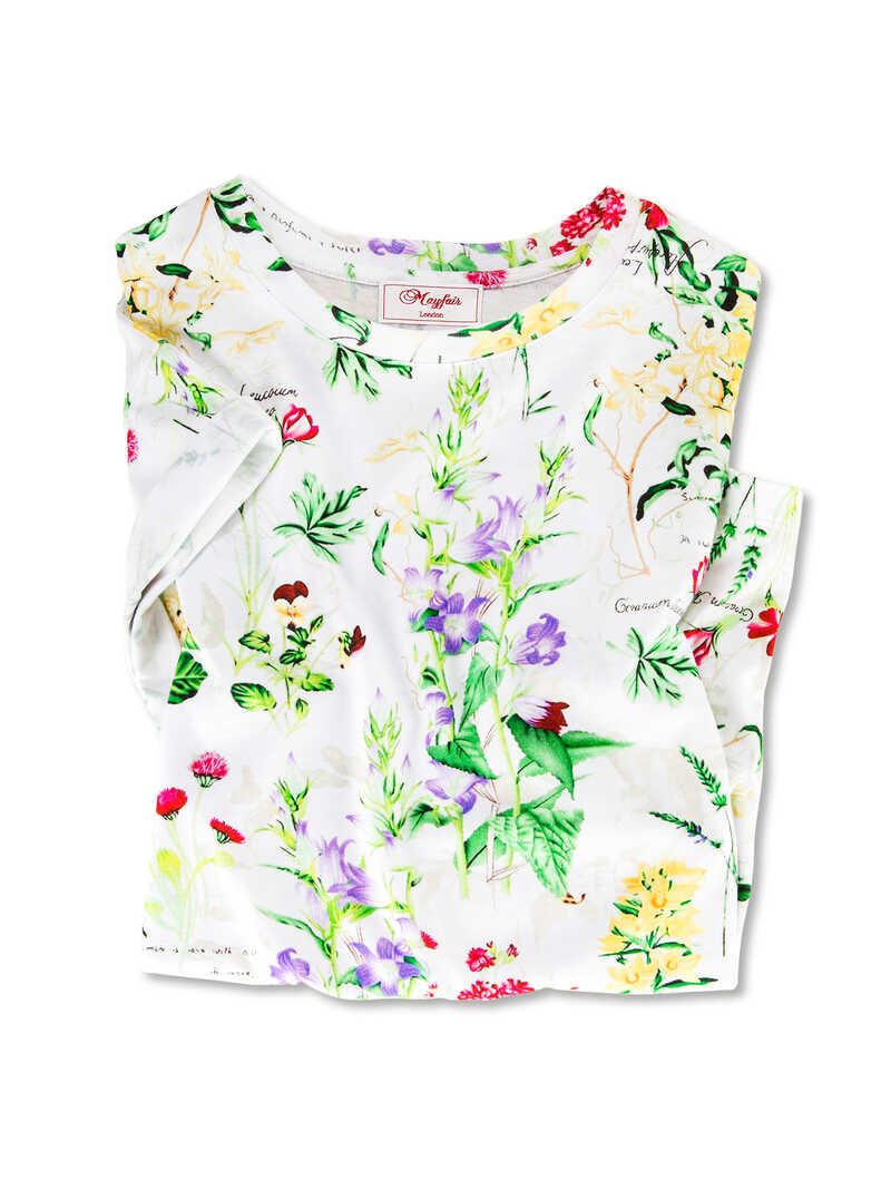 Alternatives Bild 1 zu Weies Damen-Shirt mit Blumen-Print