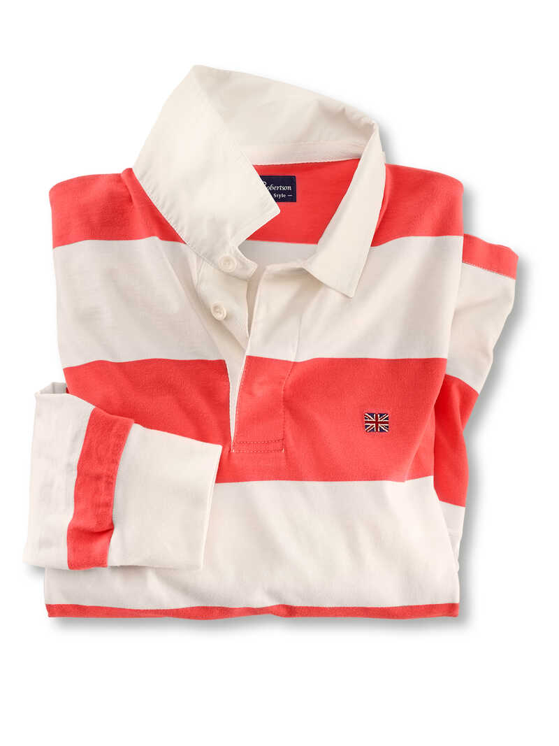 Produktbild zu Rugby-Shirt in Rot-Wei
