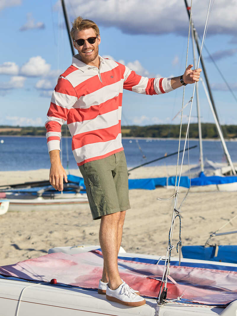 Alternatives Bild 1 zu Rugby-Shirt in Rot-Wei