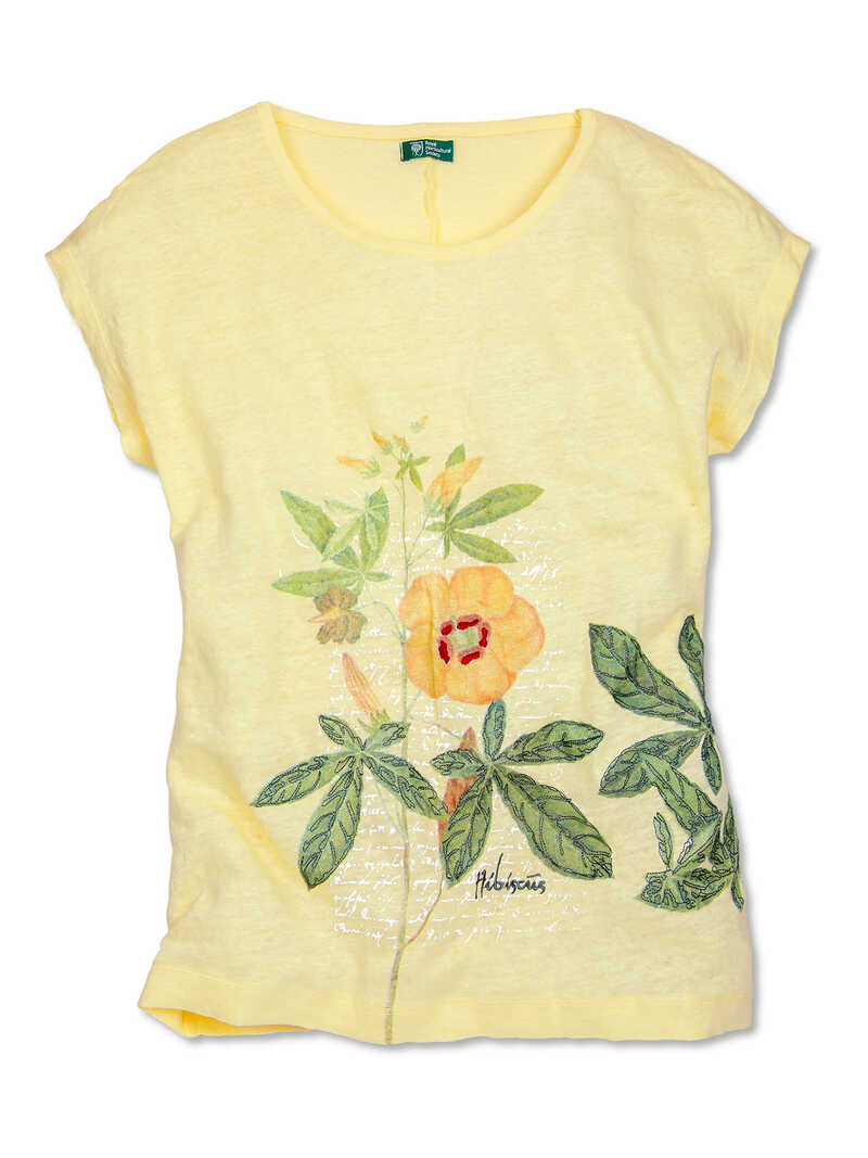Produktbild zu Leinen-Blumenshirt Hibiscus