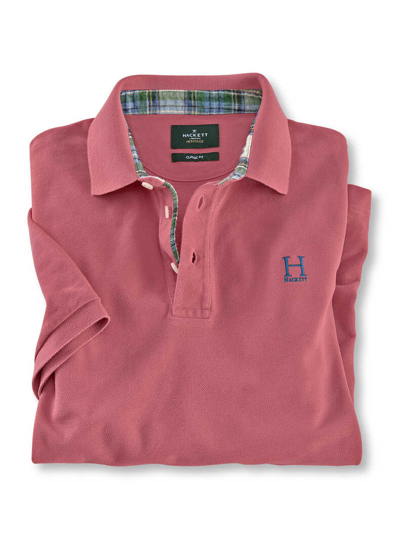 Produktbild zu Rosa Herrenpolo Pique-Strick