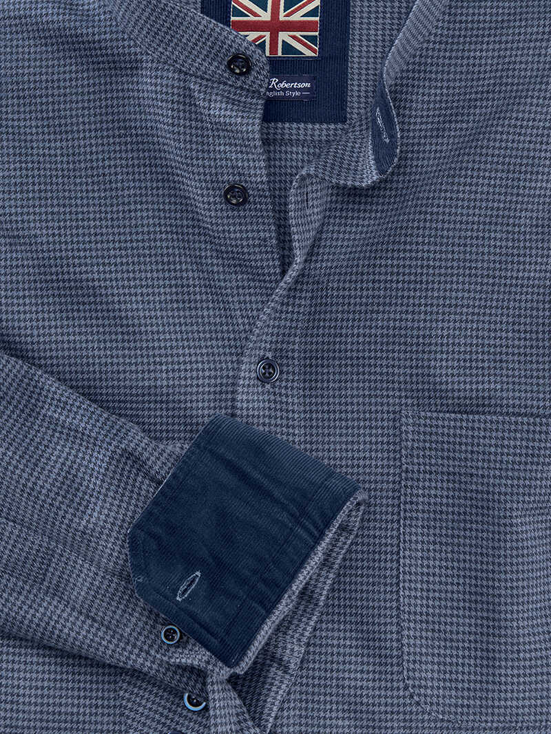 Alternatives Bild 2 zu Stehkragenhemd Hahnentrittmuster