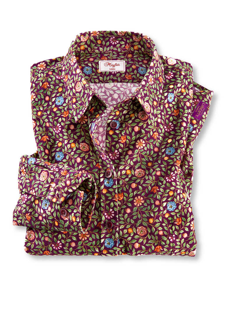 Produktbild zu Rote Blumenbluse Feincord