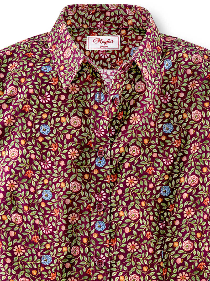 Alternatives Bild 2 zu Rote Blumenbluse Feincord