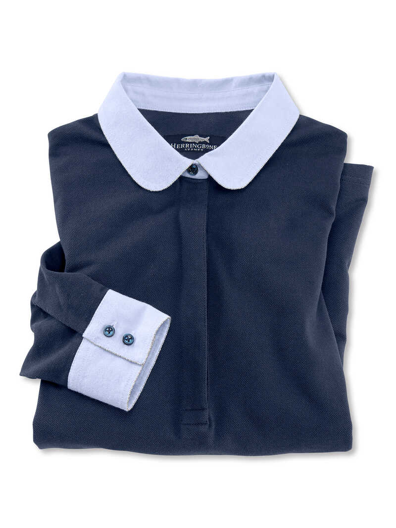 Alternatives Bild 1 zu Jersey-Poloshirt mit Bubikragen