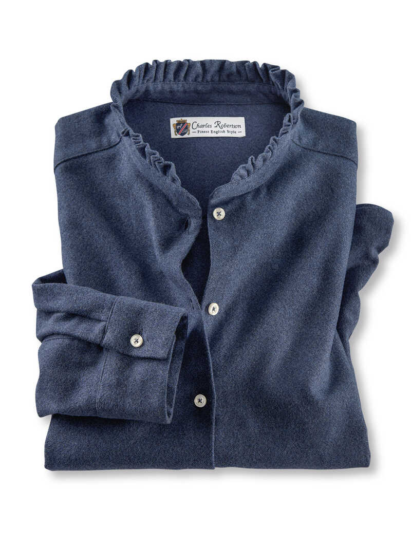 Produktbild zu Flanellbluse mit R�schenkragen