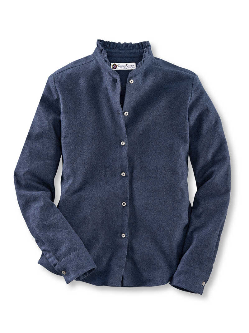 Alternatives Bild 1 zu Flanellbluse mit R�schenkragen