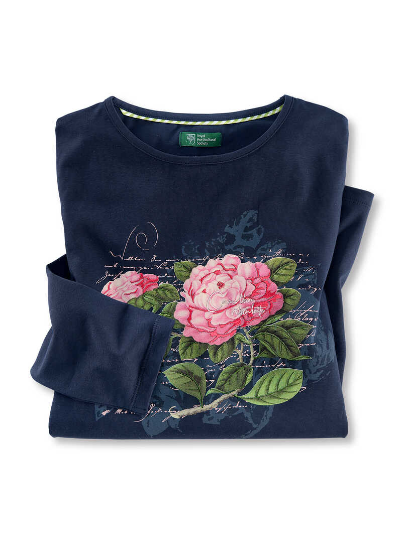 Produktbild zu Langarmshirt mit rosa Blume