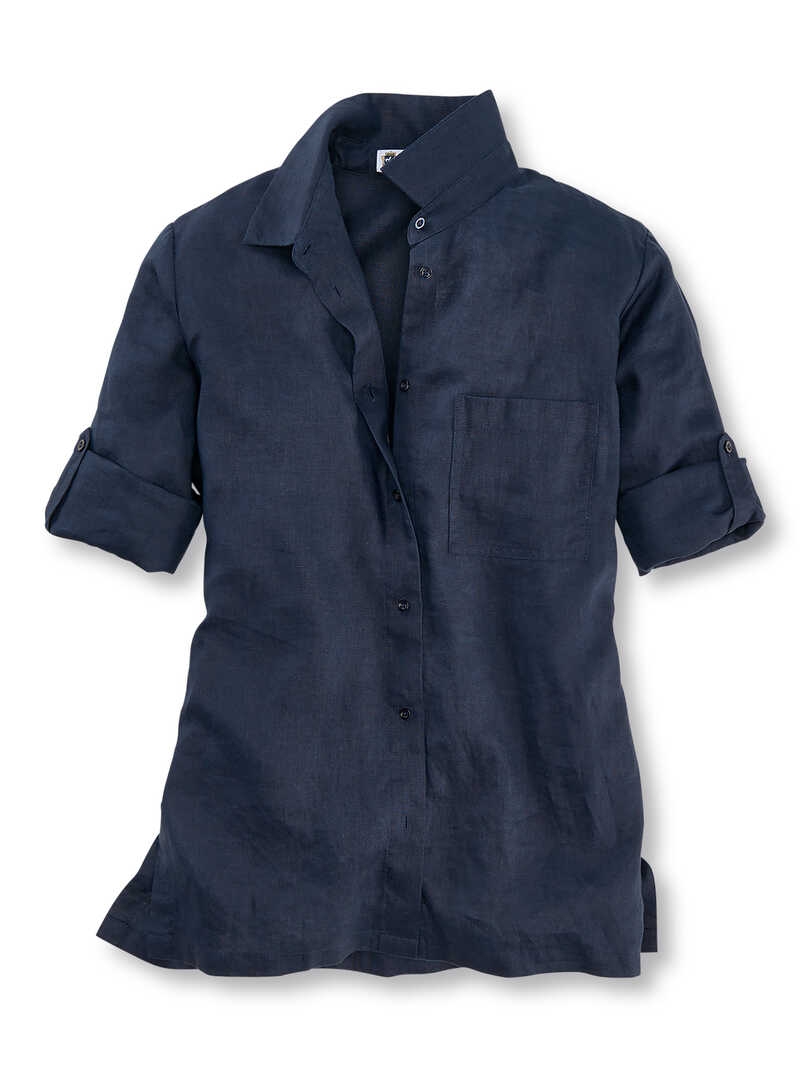 Produktbild zu Leinen-Longbluse