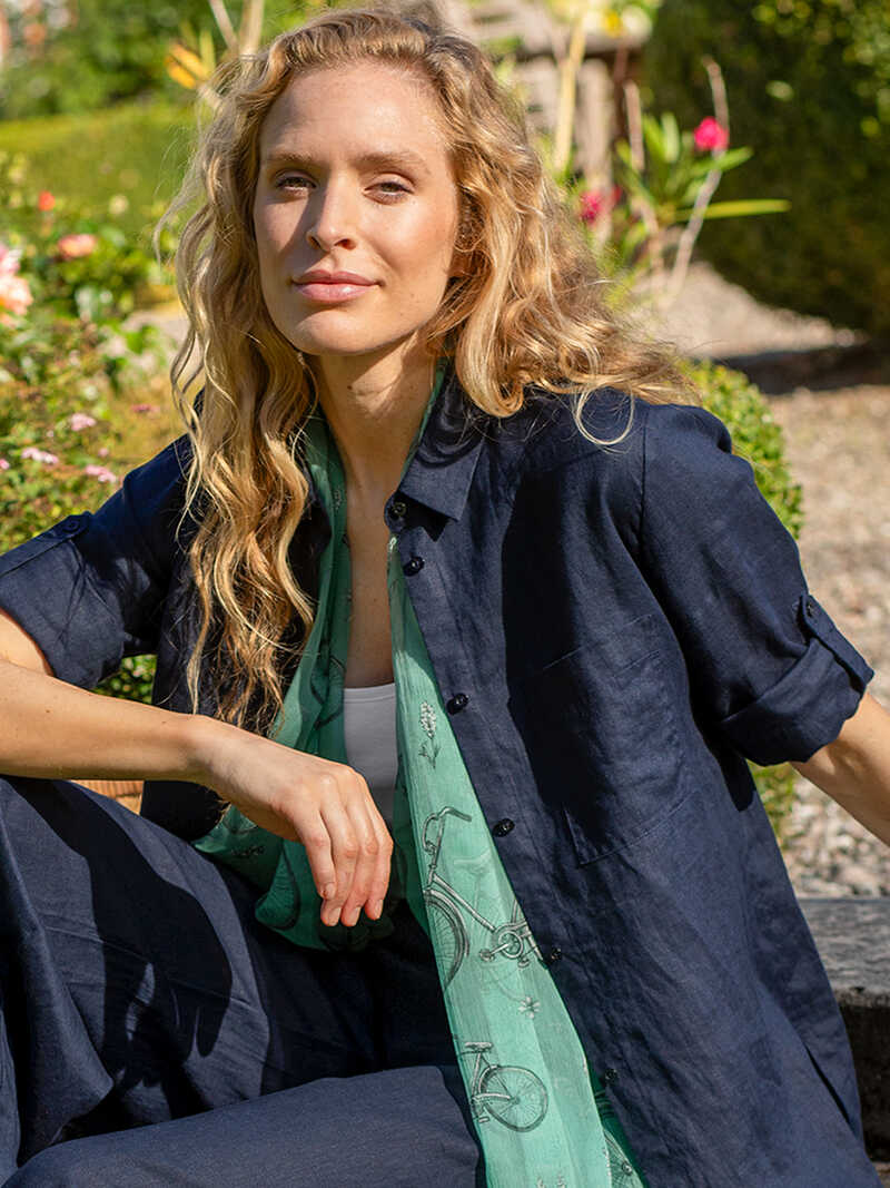 Alternatives Bild 4 zu Leinen-Longbluse