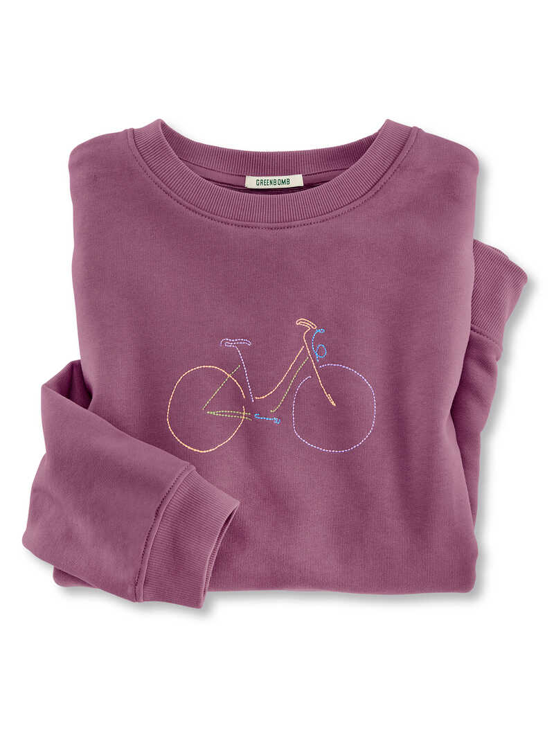 Produktbild zu Sweatshirt mit Fahrradstickerei