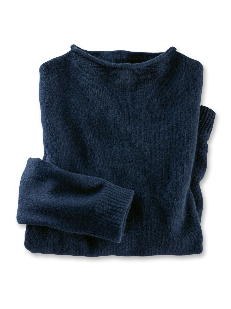 Produktbild zu Dunkelblauer Merino-Pullover