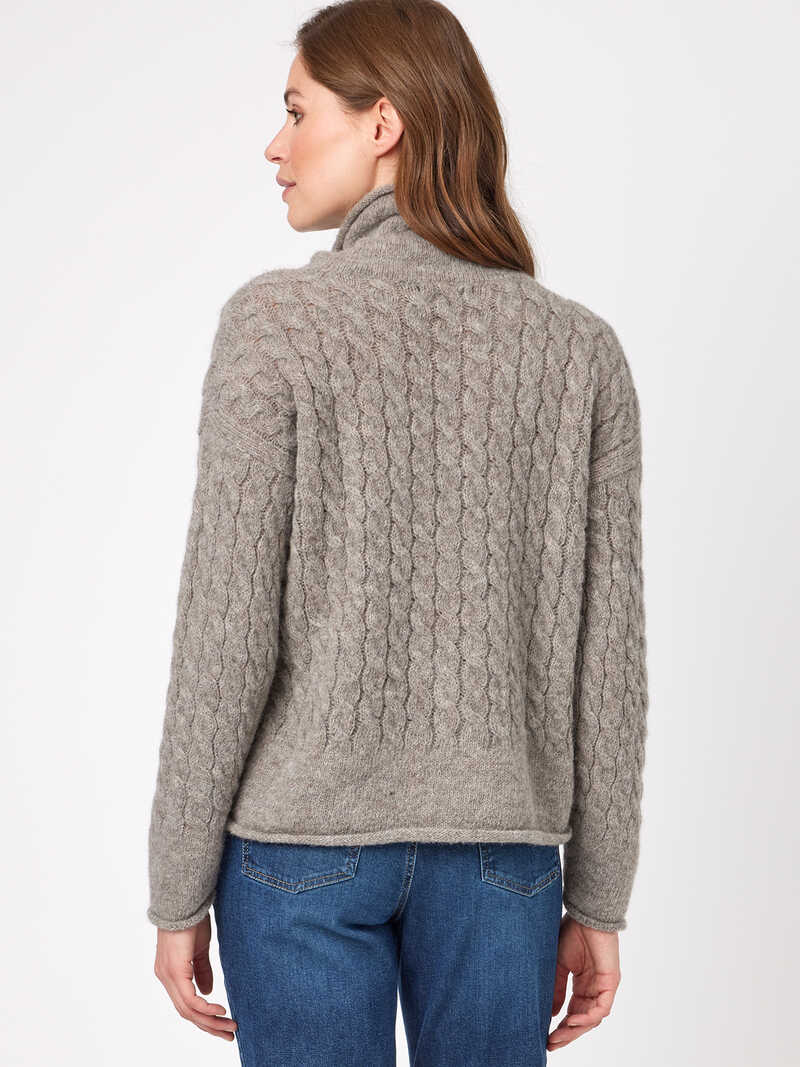 Alternatives Bild 3 zu Zopfstrickpullover mit Rollkragen