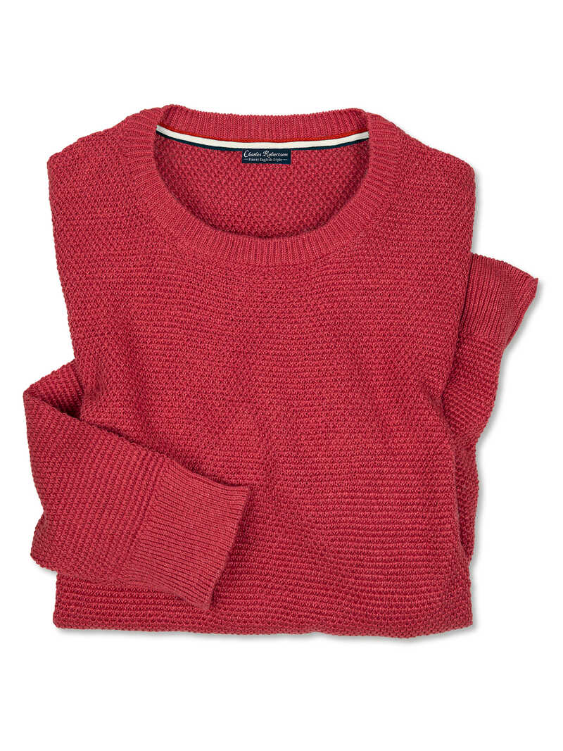 Produktbild zu Roter Leinenpullover