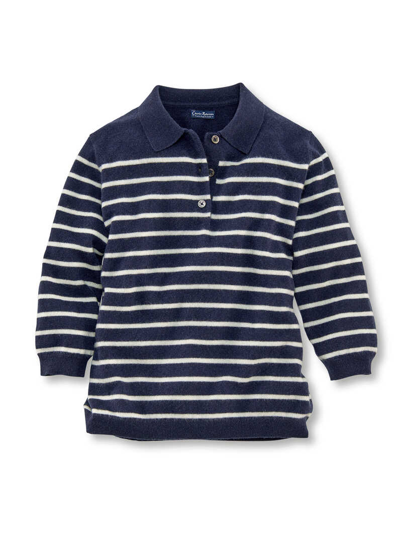 Produktbild zu Streifenpullover mit Polokragen