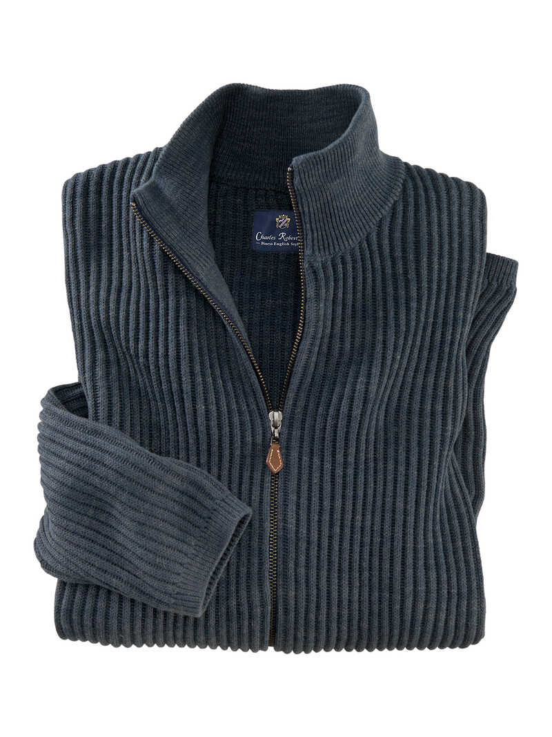 Produktbild zu Grauer Zip-Cardigan