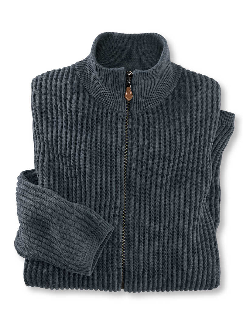 Alternatives Bild 2 zu Grauer Zip-Cardigan