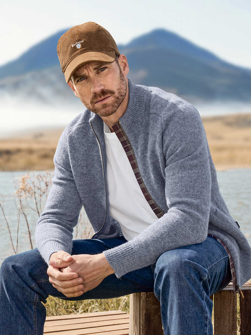 Alternatives Bild 1 zu Zip-Strickjacke mit Stehkragen