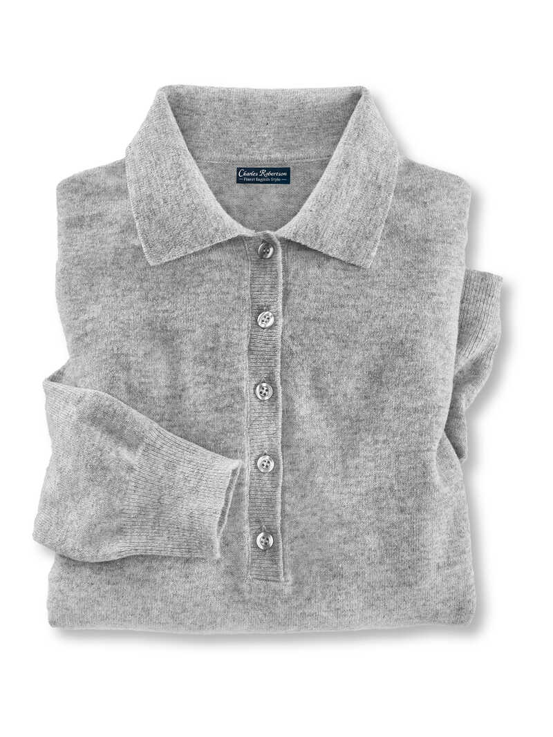 Produktbild zu Merino-Polo-Pullover im Collegestyle