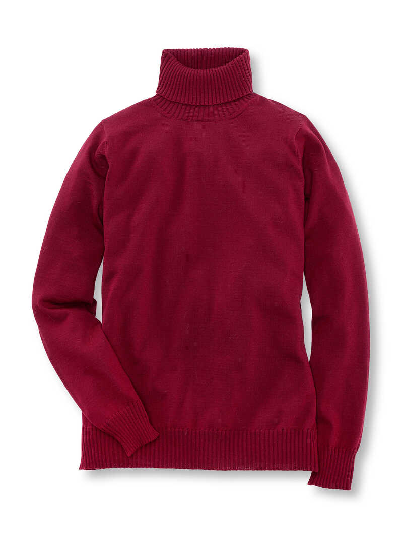 Alternatives Bild 1 zu Roter Merino-Rollkragenpullover