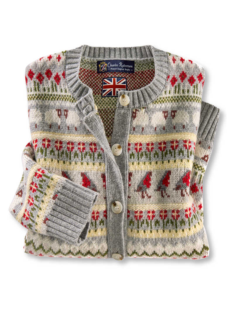 Alternatives Bild 1 zu Fair-Isle-Strickjacke Sheep and Robins