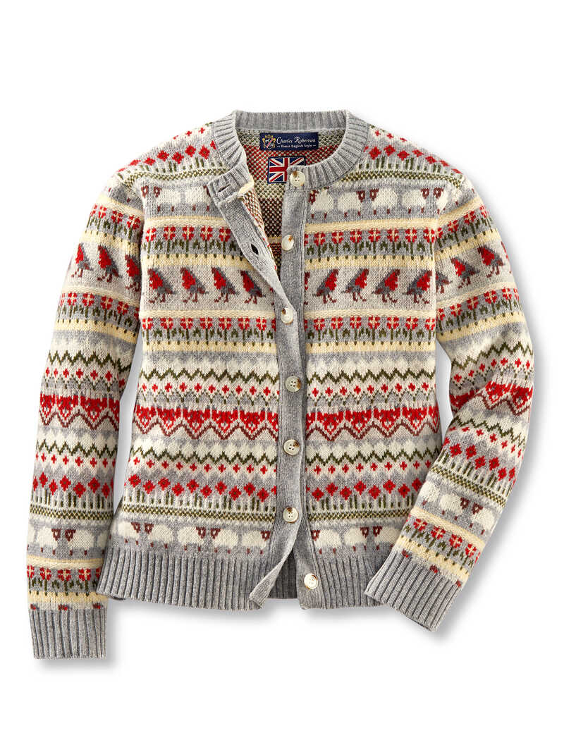 Alternatives Bild 2 zu Fair-Isle-Strickjacke Sheep and Robins