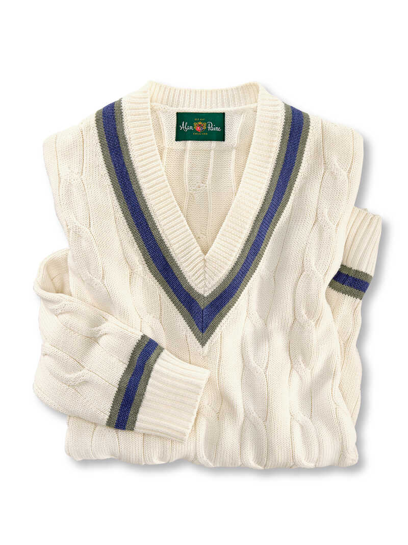 Alternatives Bild 1 zu Wei�er Tennispullover mit V-Neck