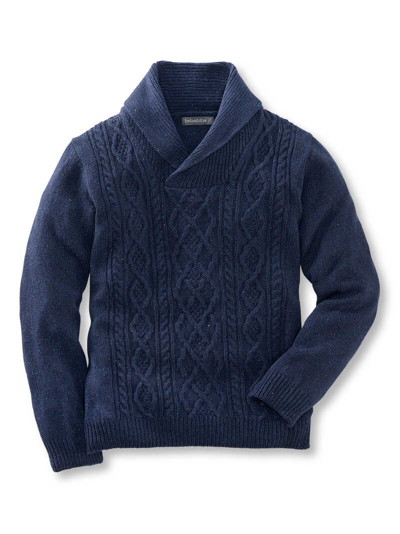 Alternatives Bild 1 zu Irischer Pullover mit Schalkragen