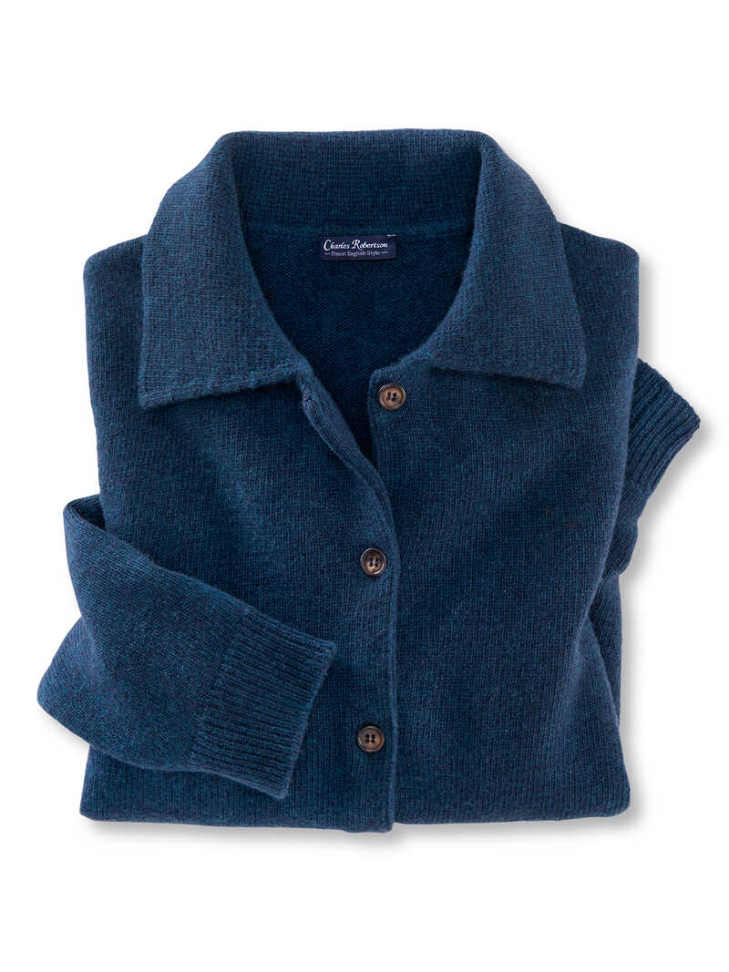 Alternatives Bild 1 zu Strickjacke mit Polokragen