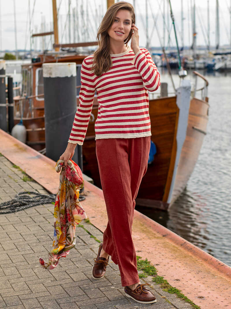 Alternatives Bild 1 zu Rote Leinenhose