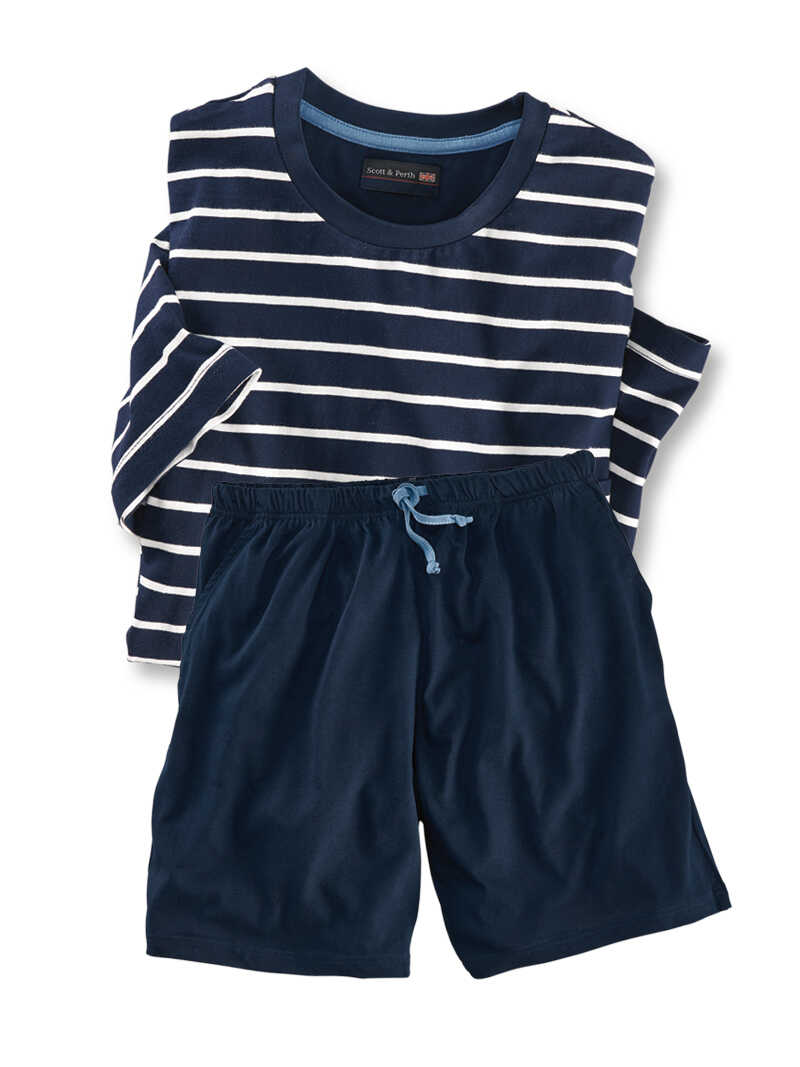 Produktbild zu Dunkelblauer Shorty-Pyjama f�r Herren