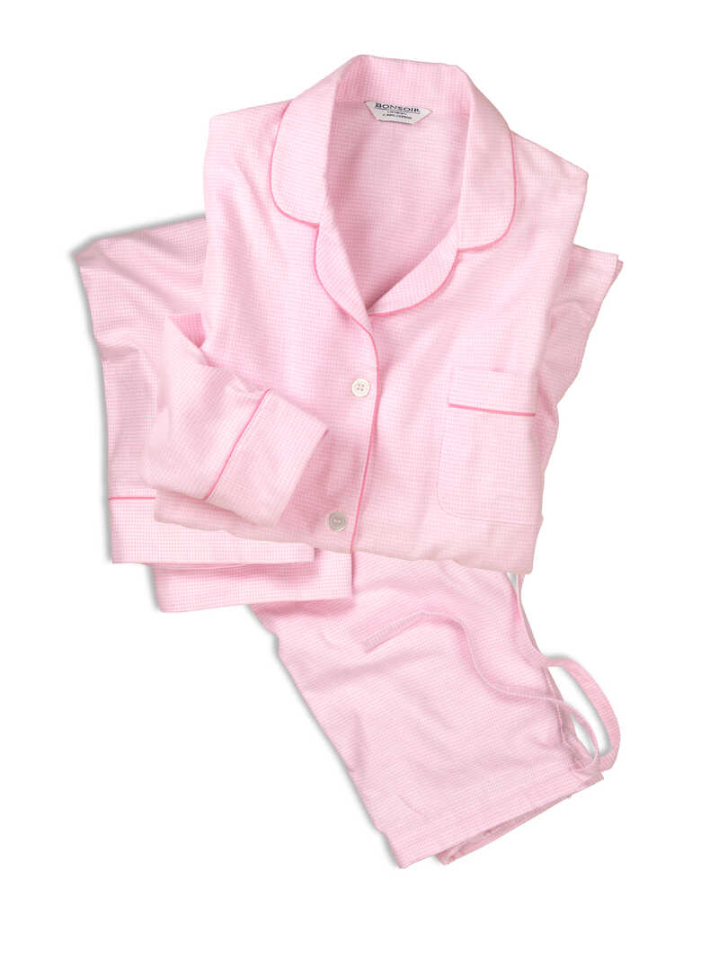 Produktbild zu Flanell-Pyjama mit Hahhentrittmuster