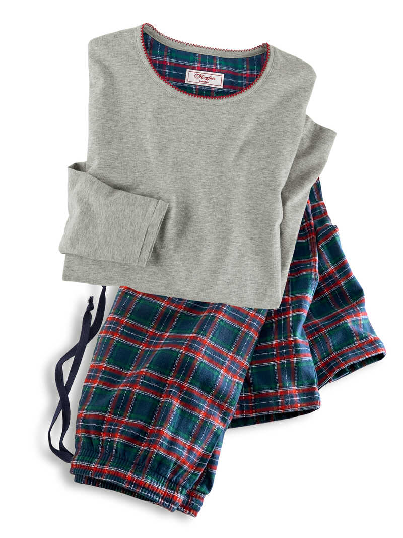Produktbild zu Damen-Pyjama mit Tartan-Flanellhose