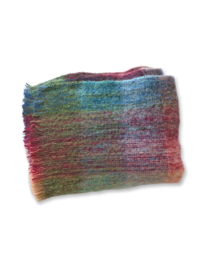 Alternatives Bild 1 zu Bunte Wolldecke aus Mohairwolle