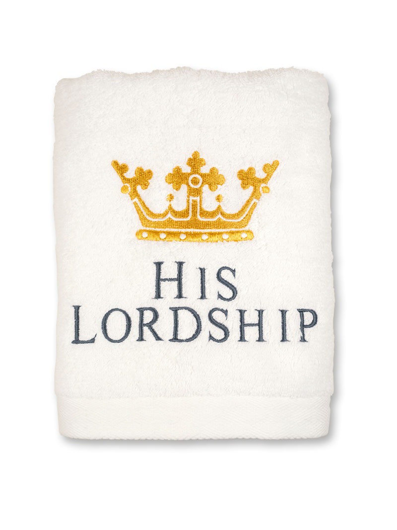 Handtuch mit Krone und Aufschrift His Lordship