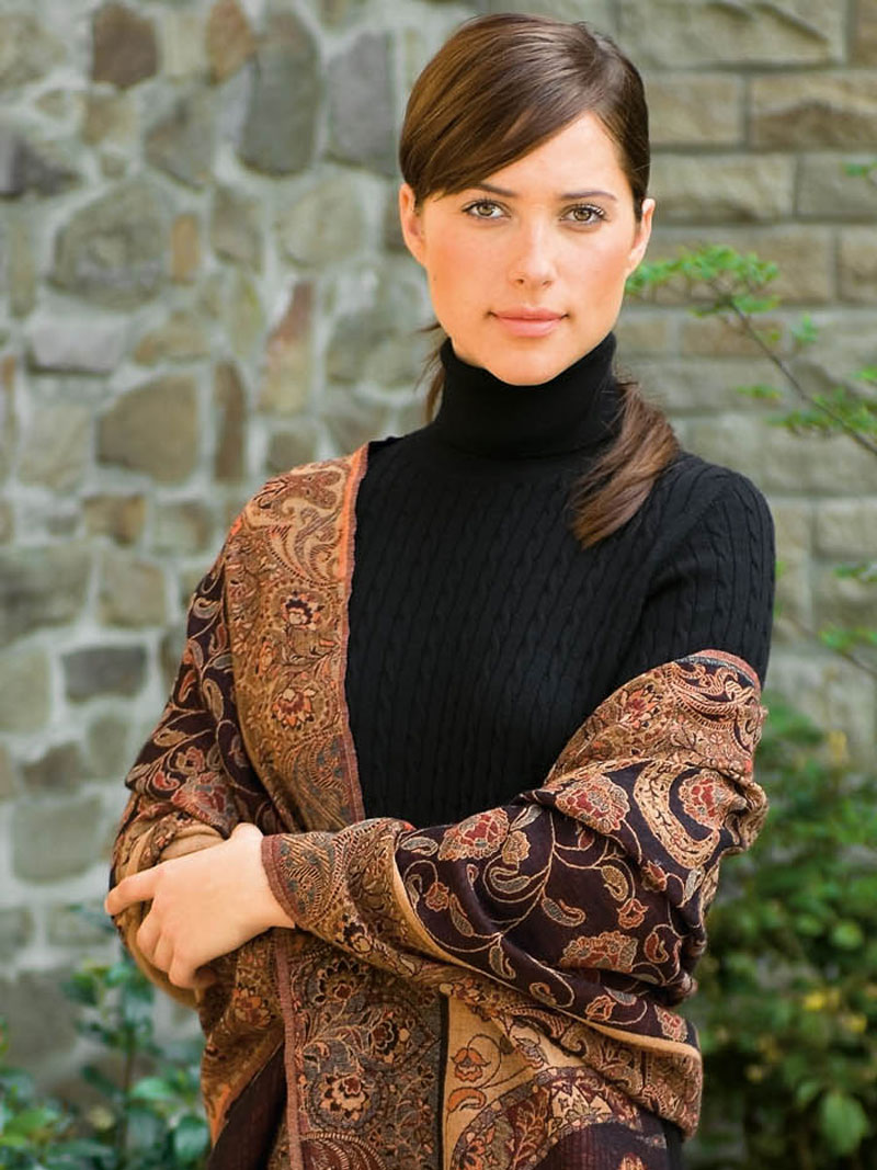 Produktbild zu Jacquard-Wolltuch mit Paisleys