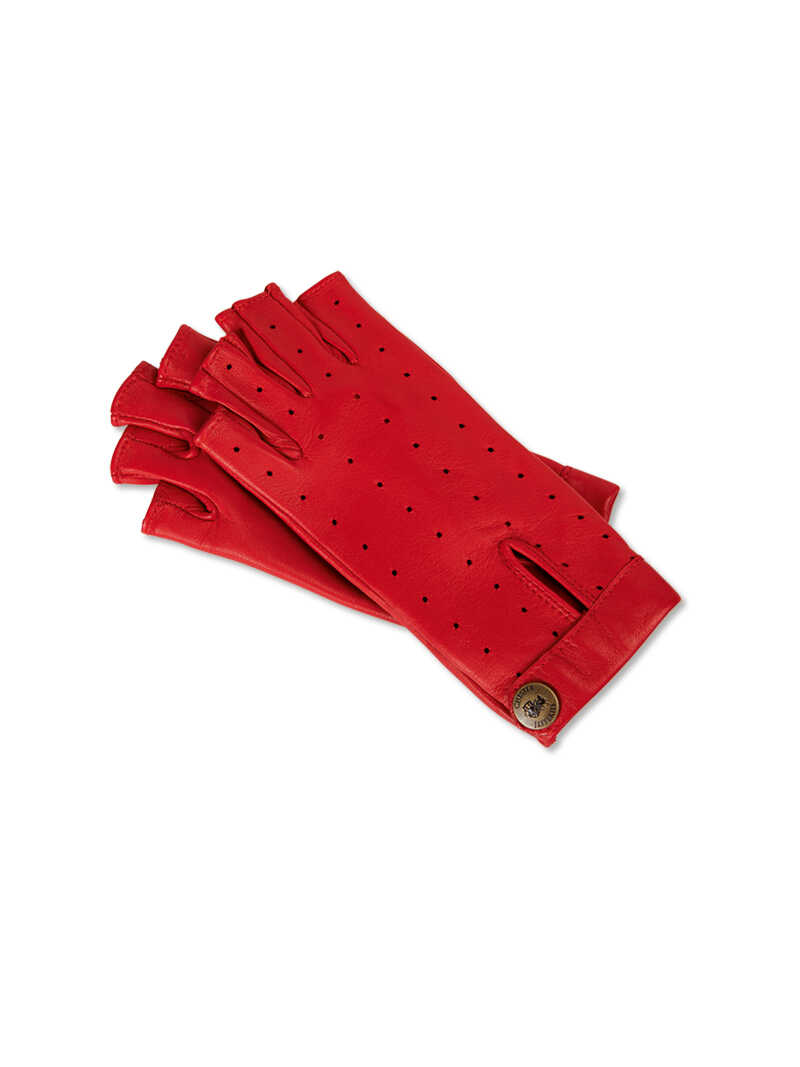 Rote Lederhandschuhe für Damen