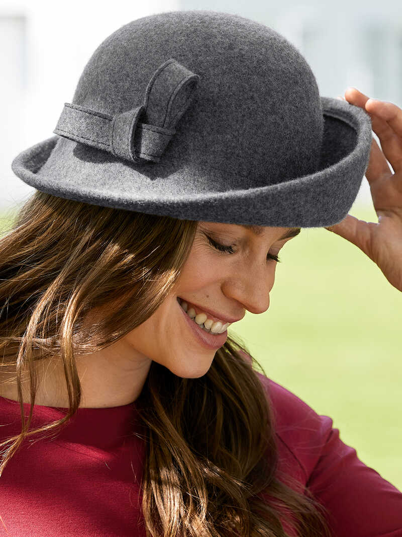 Alternatives Bild 2 zu Damenhut aus Wollfilz asymmetrisch