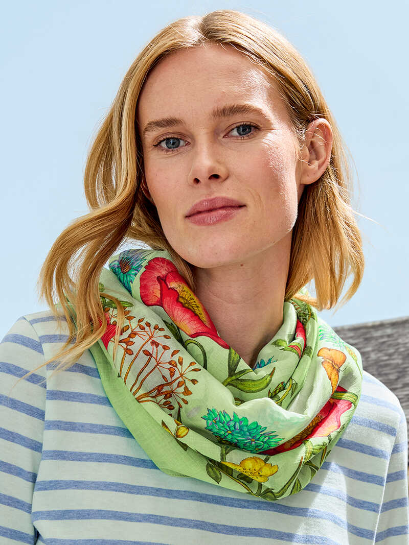 Produktbild zu Groer Loopschal mit Blumen