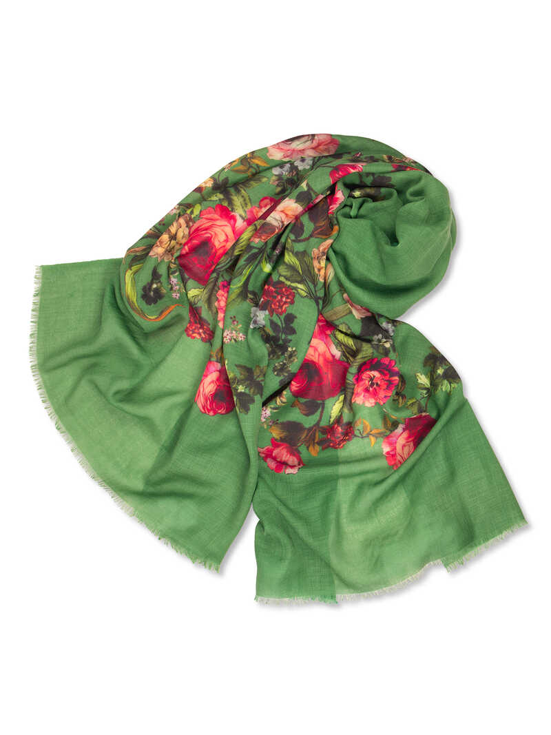Produktbild zu Wollschal mit Blumen