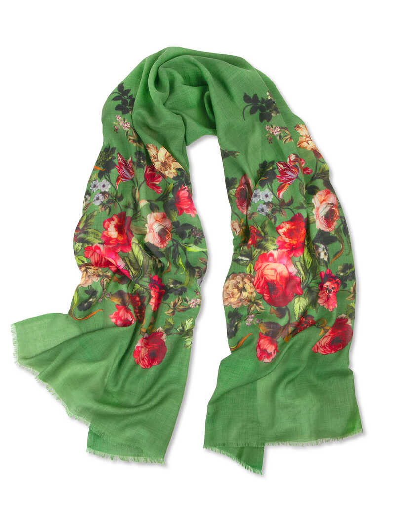 Alternatives Bild 1 zu Wollschal mit Blumen