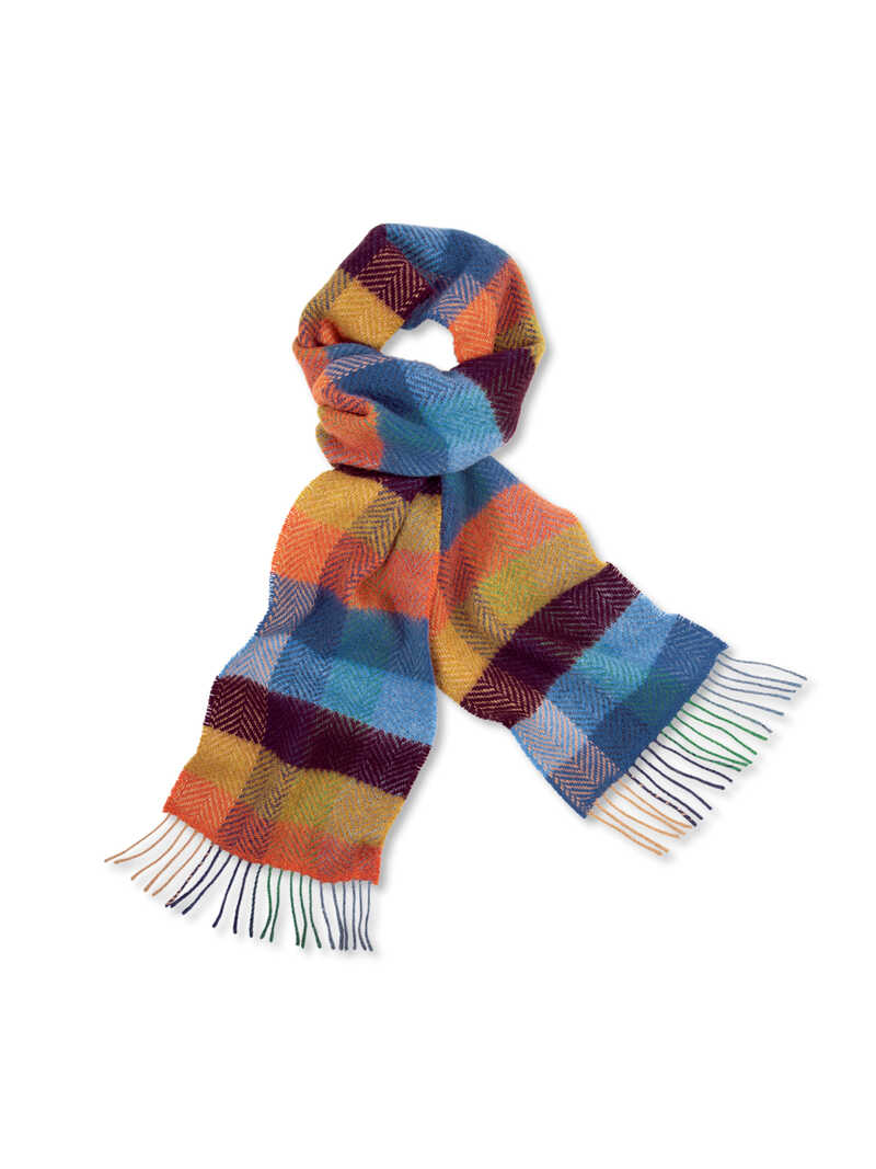 Produktbild zu Irischer Karo-Schal Fischgratgewebe