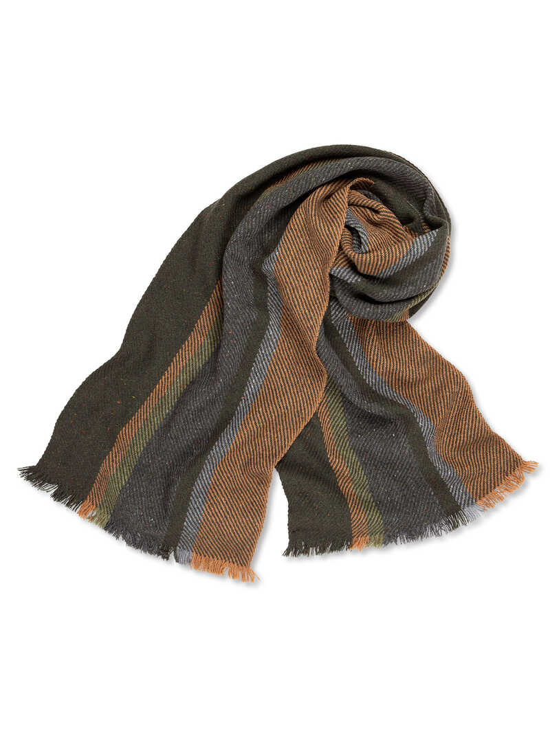 Produktbild zu Irischer Streifenschal aus Donegal-Wolle