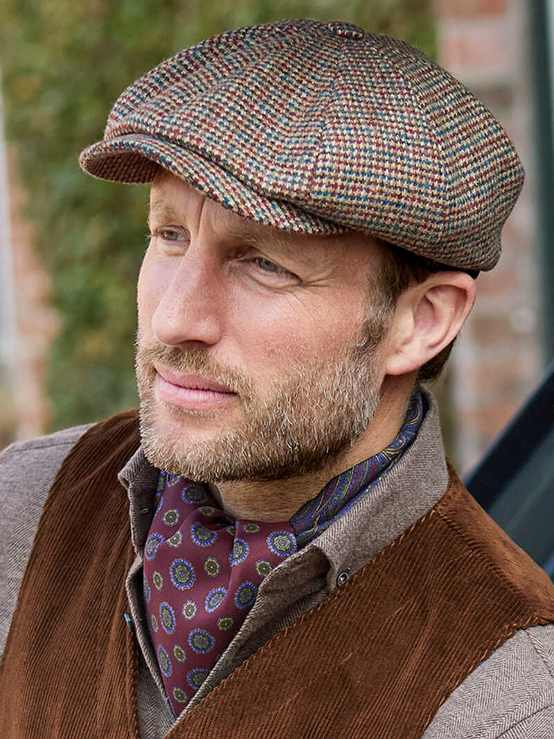 Alternatives Bild 1 zu Herrenkappe aus Donegal-Tweed mit Hahnentrittmuster
