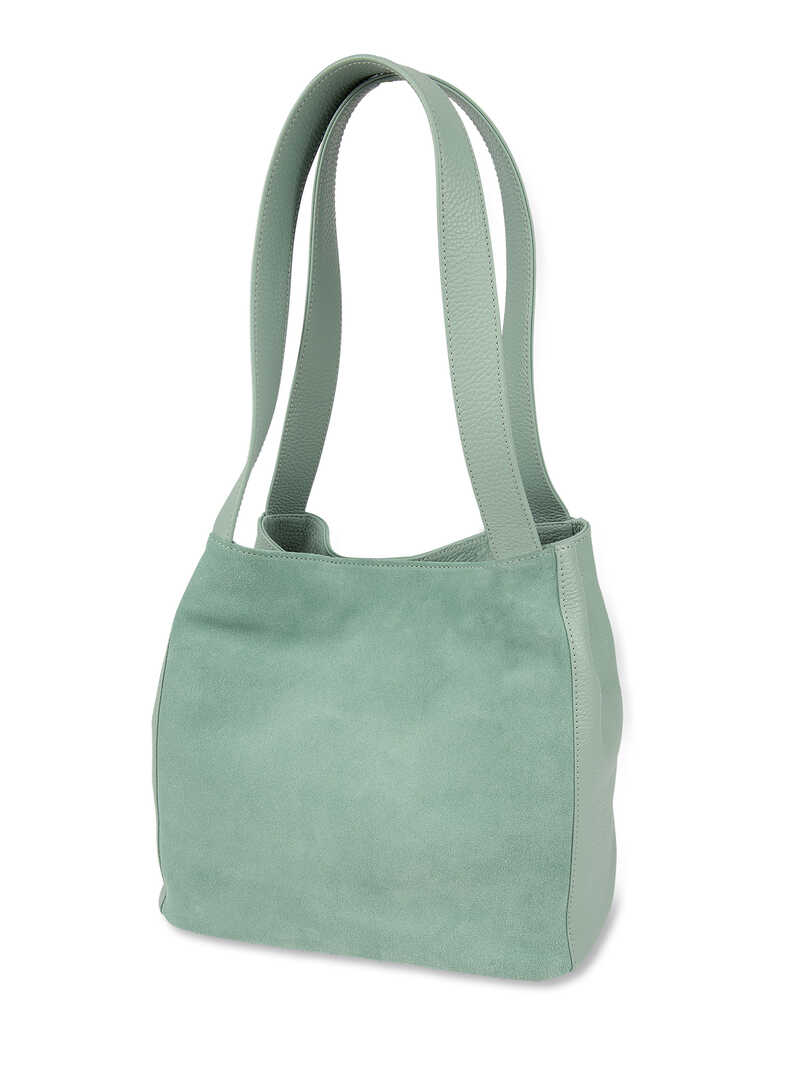 Produktbild zu Veloursleder-Handtasche