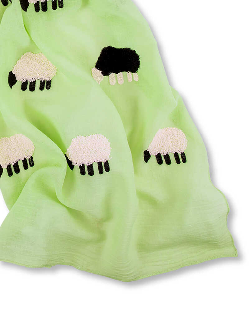 Alternatives Bild 2 zu Musselin Schal mit Schafen