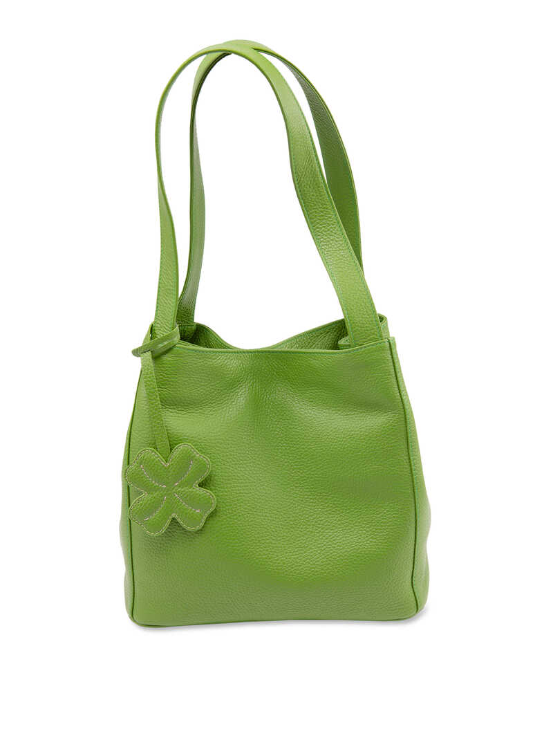 Produktbild zu Handtasche Lederbeutel mit Kleeblattanh�nger